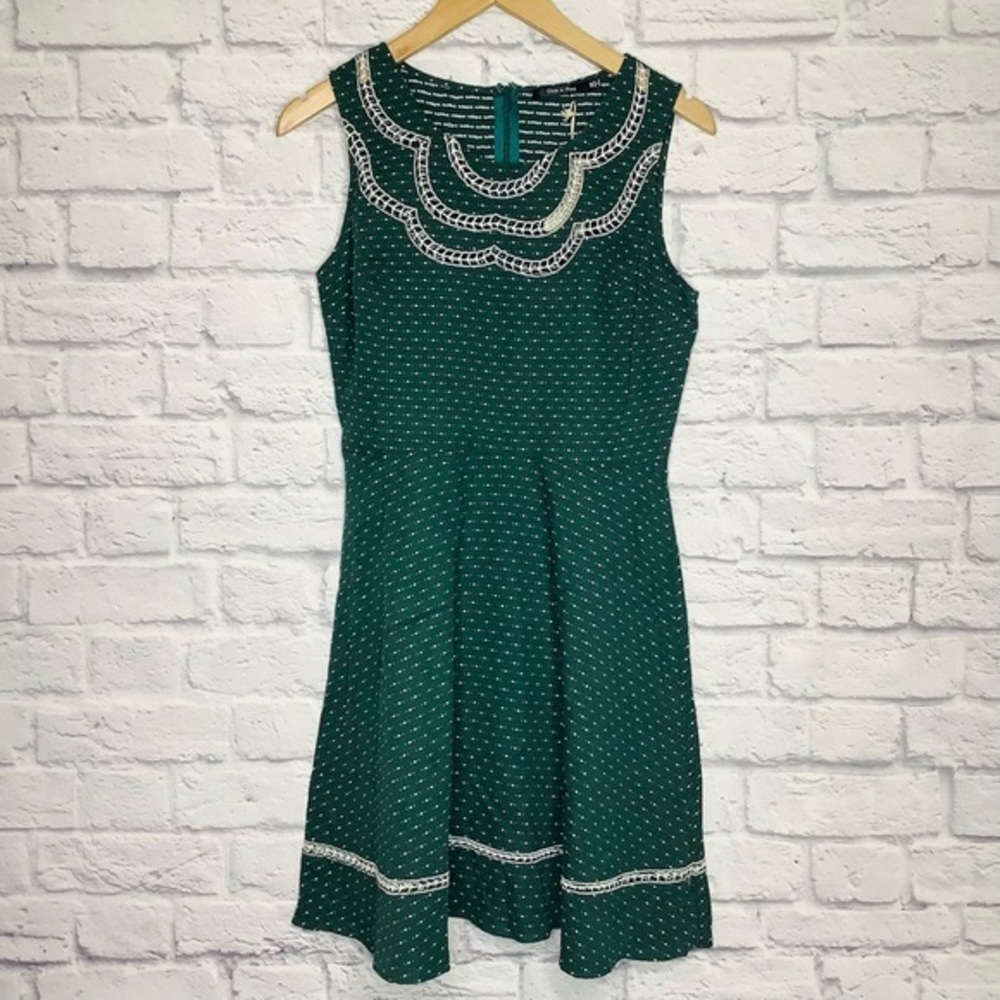 NWT Doe & Rae polka dot green cottagecore dress